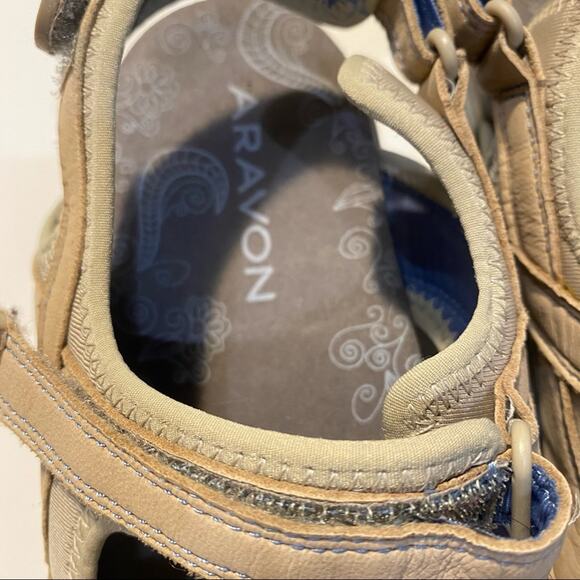 Aravon Sandals Womens Size 6 Wide Rev 3 Strap flat comfort walking hook & Loop - Picture 3 of 9